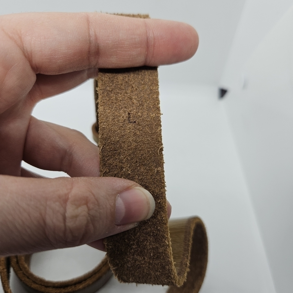 J. Crew brown leather belt with gold tone buckle large - Picture 4 of 7